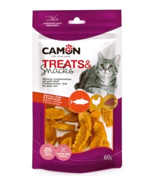 Camon Friandises Pour Chats Saumon, Poulet Et Patate Douce 60g thumbnail 1