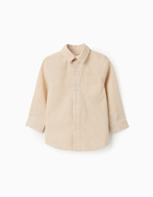 Chemise En Coton À Manches Longues Et Rayures thumbnail 1