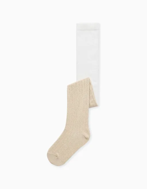 Collants Côtelés Avec Fils De Lurex thumbnail 1