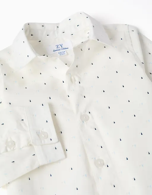 Chemise En Popeline À Manches Longues Et Motif thumbnail 3