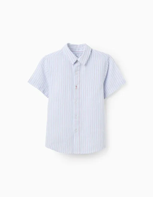 Chemise En Coton À Manches Courtes Et Rayures thumbnail 1