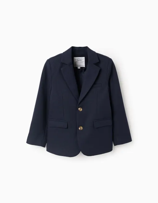Blazer En Piqué Avec Poches À Rabat thumbnail 1