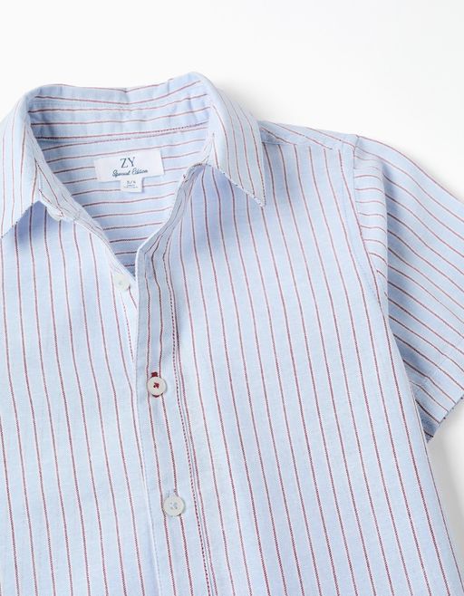 Chemise En Coton À Manches Courtes Et Rayures thumbnail 3