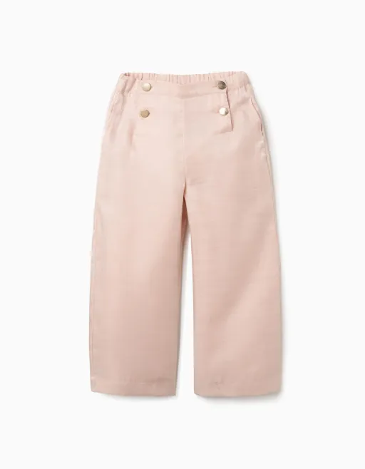 Pantalon Large En Acétate Avec Boutons Décoratifs thumbnail 2