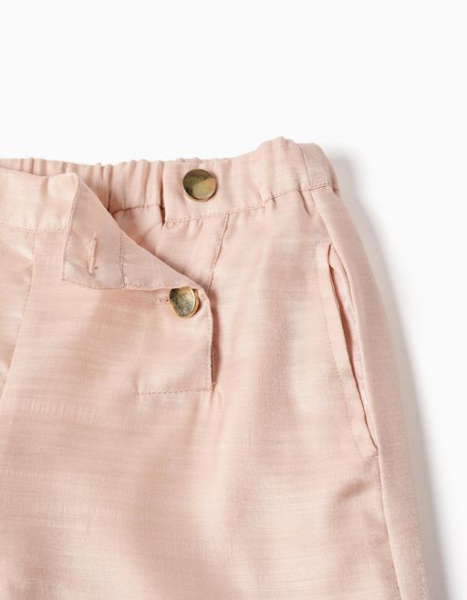 Pantalon Large En Acétate Avec Boutons Décoratifs thumbnail 3