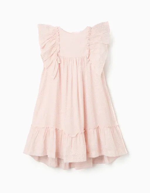 Robe En Crêpe Avec Volants Et Lurex thumbnail 1