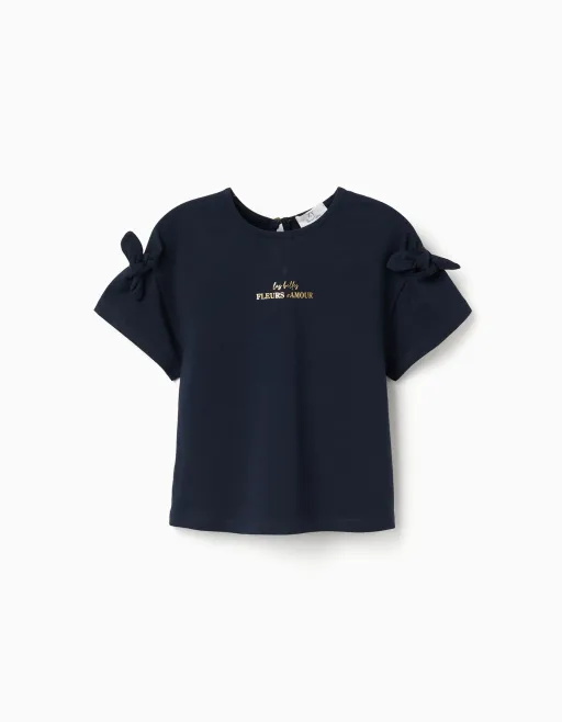 T-shirt Avec Imprimé Et Nœuds Décoratifs thumbnail 1