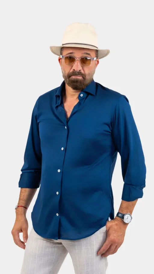 Cordone X Gabriel Navy Scottish Yarn Shirt thumbnail 1