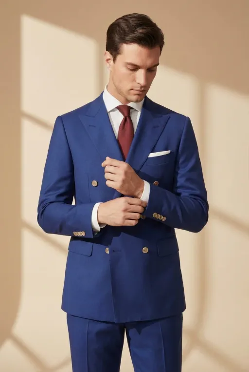 Genova Tailored Double-breasted Blazer – Royal Blue thumbnail 1