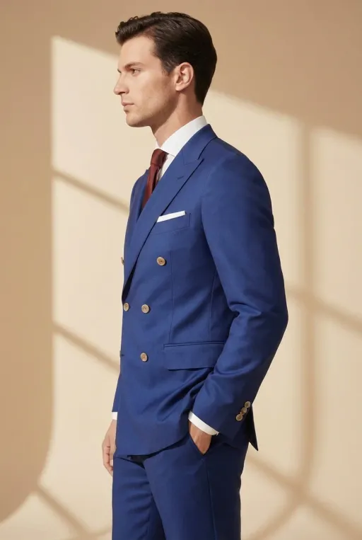 Genova Tailored Double-breasted Blazer – Royal Blue thumbnail 4