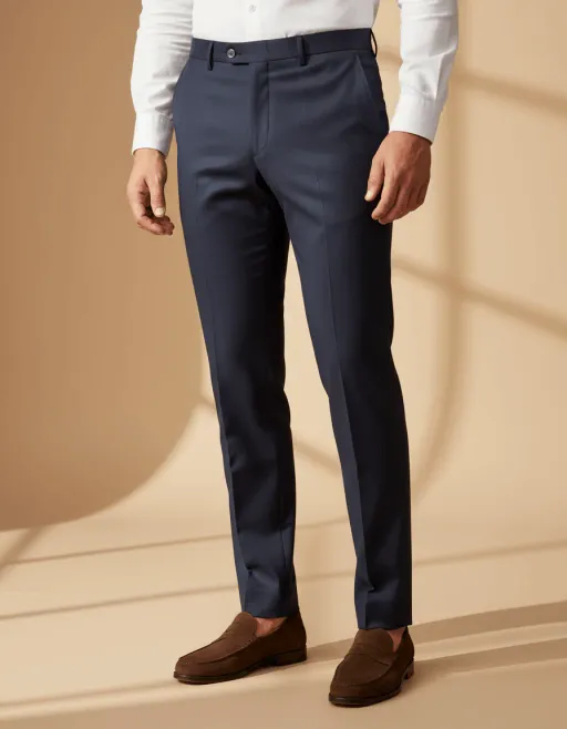 Navy Tailored Wool Trousers thumbnail 1