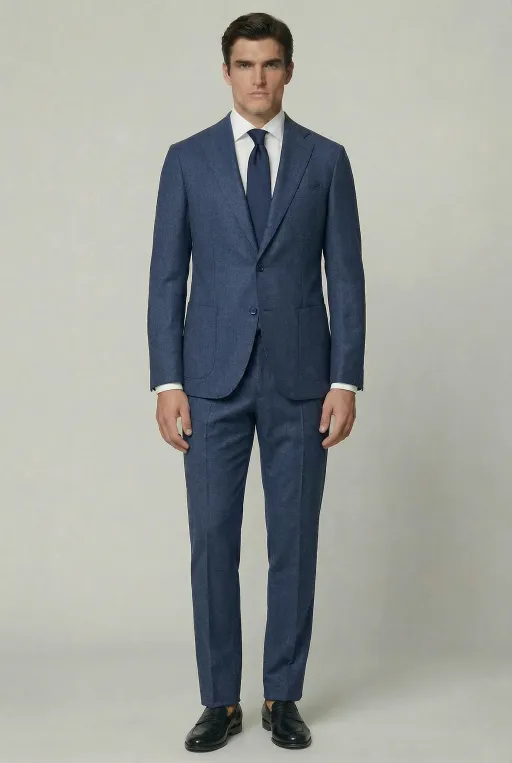 Arezzo Suit – Blue – Zignone Fabric – 96% Wool, 4% Cashmere thumbnail 1