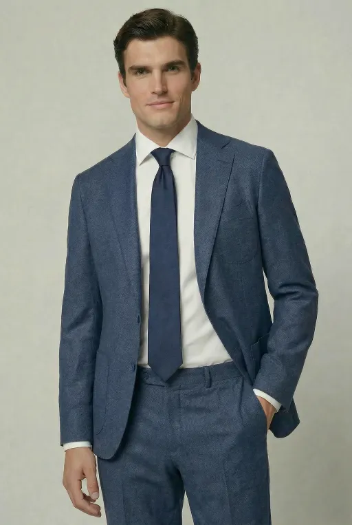 Arezzo Suit – Blue – Zignone Fabric – 96% Wool, 4% Cashmere thumbnail 2