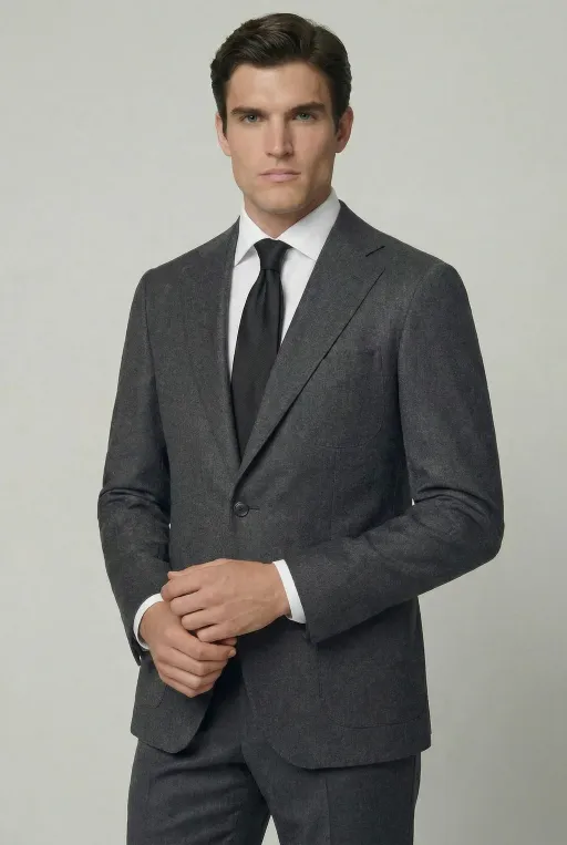 Arezzo Suit – Charcoal Grey – Zignone Fabric – 96% Wool, 4% Cashmere thumbnail 4