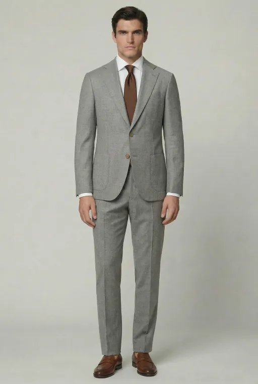 Arezzo Suit – Light Grey – Zignone Fabric – 96% Wool, 4% Cashmere thumbnail 1