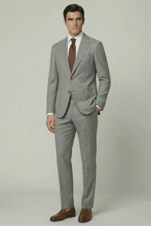 Arezzo Suit – Light Grey – Zignone Fabric – 96% Wool, 4% Cashmere thumbnail 2