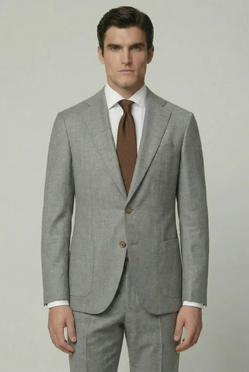 Arezzo Suit – Light Grey – Zignone Fabric – 96% Wool, 4% Cashmere thumbnail 4