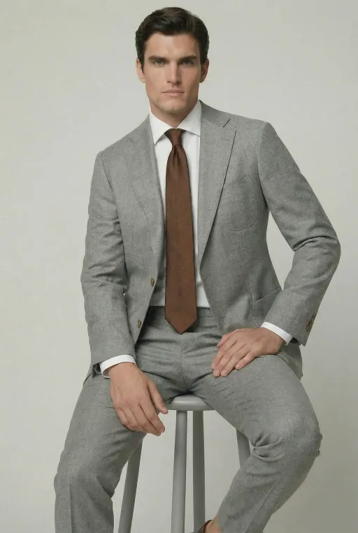 Arezzo Suit – Light Grey – Zignone Fabric – 96% Wool, 4% Cashmere thumbnail 3