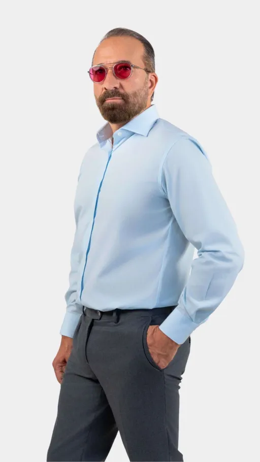 Cordone X Gabriel Sky-blue Poplin Shirt thumbnail 1