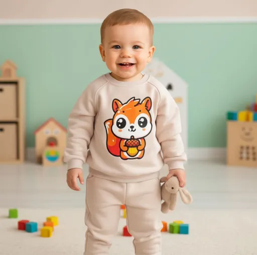 Ensemble Bébé Confortable – Motif Écureuil thumbnail 1