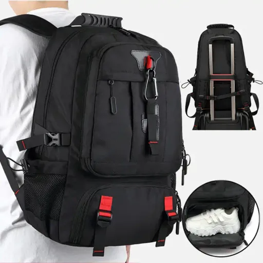 Sac À Dos De Voyage Grand Format 60l Plus Compartiment Chaussures, Port Usb Et Multi-poches Idéal Business, Randonnée Et Voyage thumbnail 2