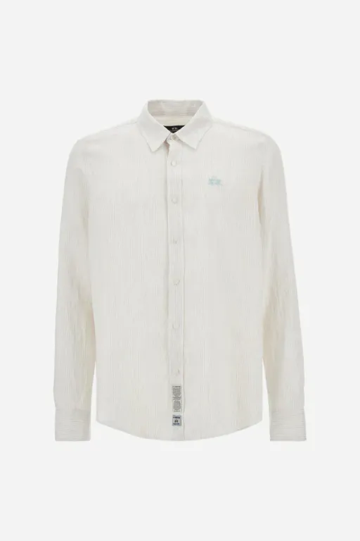 Chemise Lin Rayée Manches Longues - Taron thumbnail 1