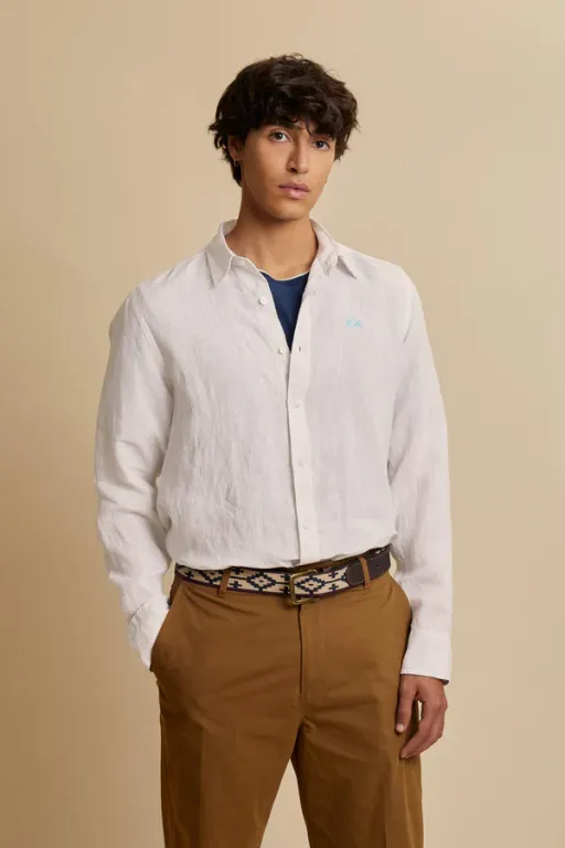 Chemise Lin Rayée Manches Longues - Taron thumbnail 4