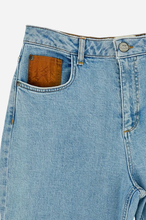 Jean Wide Leg En Denim À Bord Brut – Clyde thumbnail 1