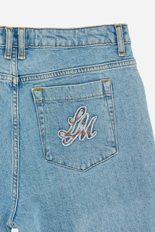 Jean Wide Leg En Denim À Bord Brut – Clyde thumbnail 2