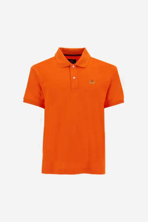Polo En Piqué Stretch Avec Logo Tricolore - Eduardo thumbnail 1