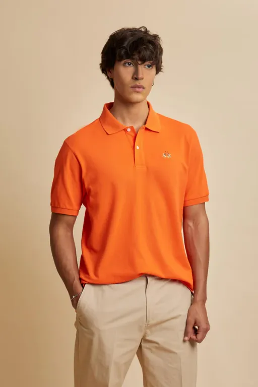 Polo En Piqué Stretch Avec Logo Tricolore - Eduardo thumbnail 4