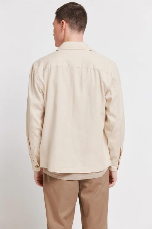 Surchemise En Coton Slub Manches Longues thumbnail 4