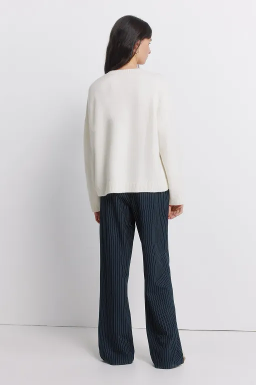 Pantalon Fluide Rayé Bleu Marine thumbnail 3