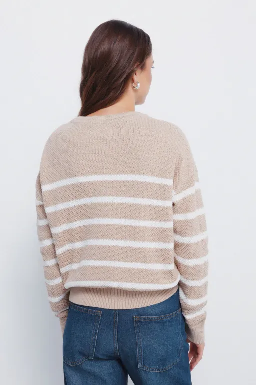 Pull En Coton Rayé En Forme De Cœur thumbnail 3