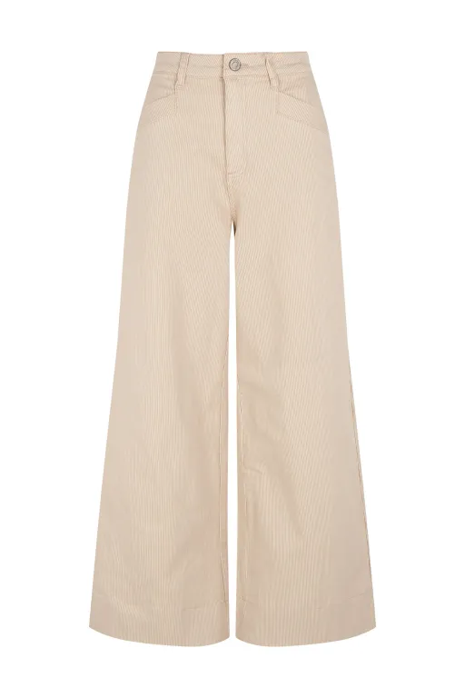 Pantalon Rayé Couleur Sable thumbnail 4