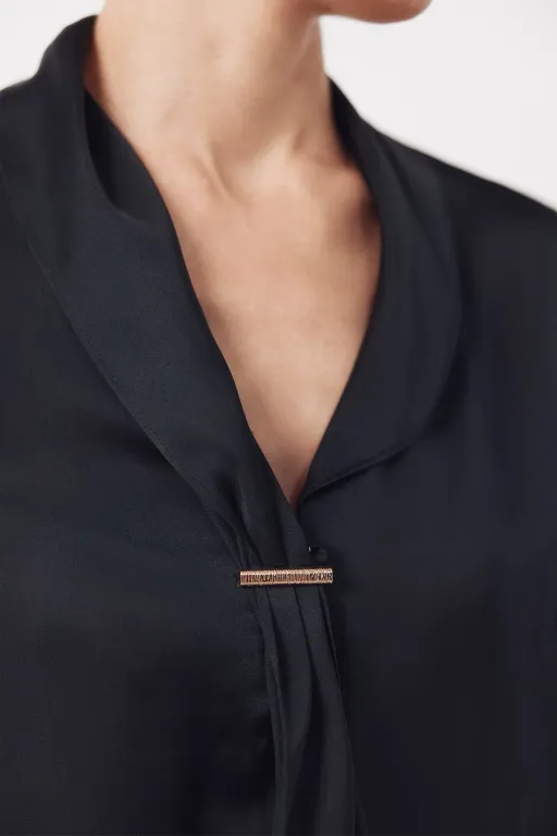 Blouse Satinée Avec Nœud thumbnail 1