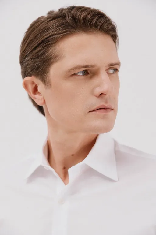 Chemise Habillée Unie En Coton Et Tencel thumbnail 4