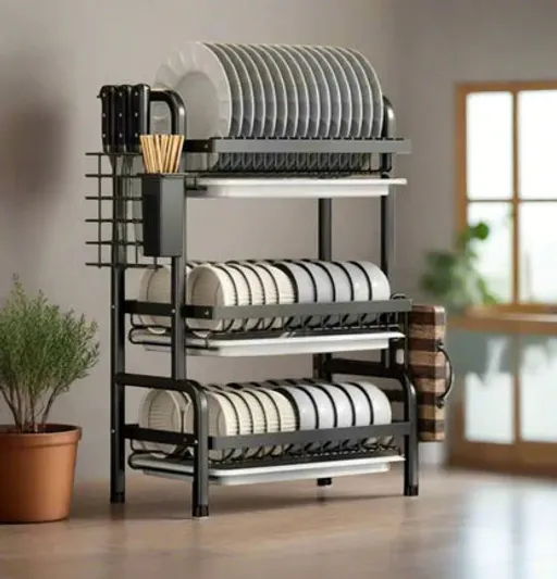 Étagères De Rangement Pour Vaisselle Et Vaisselle Égouttoirs Ménage Multifonctionnel thumbnail 2