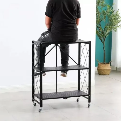 Étagère De Rangement À 3 Niveaux Avec Roulettes thumbnail 2