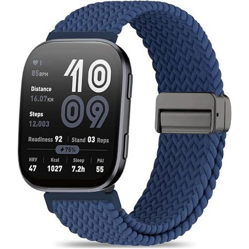 Bracelet De Montre 22mm Magnétique En Nylon Tressé - Tissue À Dégagement Rapide Pour Huawei Gt2 Pro Gt3 Gt4, Oraimo, Garmin Fenix5, 5, Xplus, 6, 6xpro, Instinct2 22 Mm Strap Magnetic Braided Compatible Band, Gtr Rechange Nylon, 4 3 2 2e - Bleu thumbnail 2