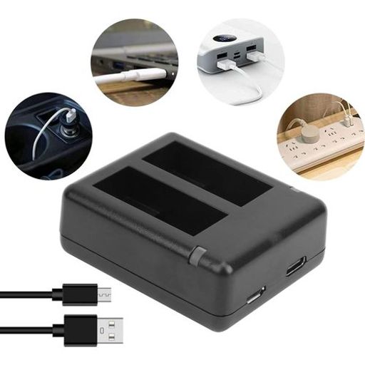 Pack Chargeur De Batterie À Double Canal Pour Caméra Gopro Hero 9 10 11 12 + Batterie 2000mah thumbnail 3