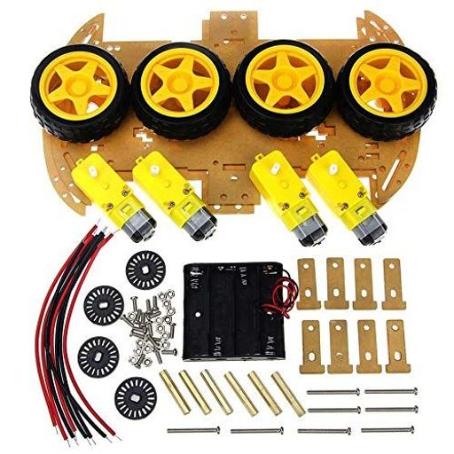 Moteur Transparent Smart Robot Car Châssis Speed ​​encoder Battery Box Diy Voiture Avec 4 Roues Motrices Vitesse Codeur Intelligent Robot Châssis De Voiture Kits Box Batterie Pour Arduino thumbnail 3
