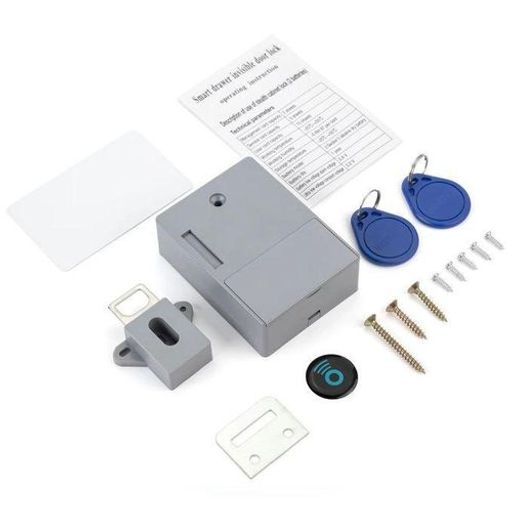 Serrure Rfid Invisible Intelligente Pour Armoire – Déverrouillage Sans Contact Nfc Avec Porte-clés & Carte – Sécurité Meuble/tiroir thumbnail 2