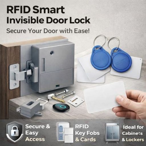 Serrure Rfid Invisible Intelligente Pour Armoire – Déverrouillage Sans Contact Nfc Avec Porte-clés & Carte – Sécurité Meuble/tiroir thumbnail 3