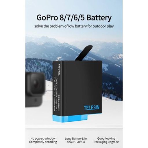 Batterie De Rechange Rechargeable Pour Gopro 8 7 6 5 thumbnail 2