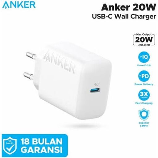 Chargeur Mural Anker Usb-c 20w Pd – Charge Rapide Compacte, Protection Intégrée, Compatible Apple & Appareils Type-c – Blanc (a2347l21) thumbnail 1