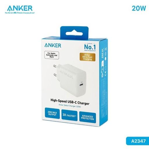 Chargeur Mural Anker Usb-c 20w Pd – Charge Rapide Compacte, Protection Intégrée, Compatible Apple & Appareils Type-c – Blanc (a2347l21) thumbnail 3