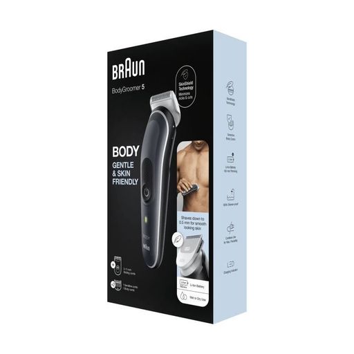  Body Groomer 5 Bg5340 Tondeuse Pour Le Corps, Avec Sabot Pour Zones Sensibles, Gris/blanc thumbnail 2