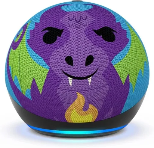 Echo Dot (5. Génération, 2022) Kids, Mit Alexa, Smart Speaker, Drachen Design thumbnail 3