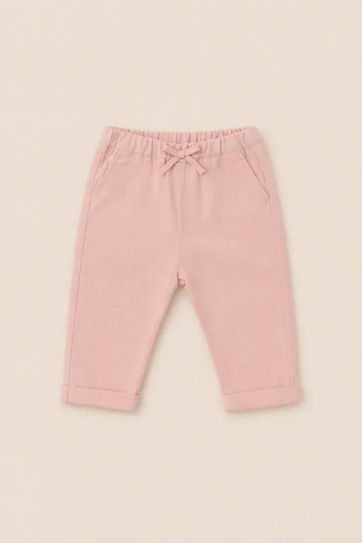 Pantalon Bébé Rose Poudré – Douceur & Confort Quotidien thumbnail 1